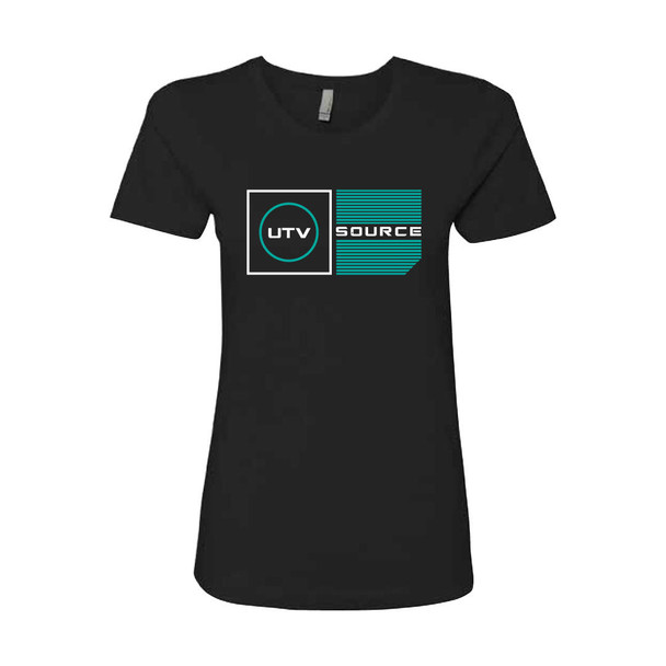 UTV Source Stamp Logo Tee Shirt | Black/Teal (Womens) UTV Source Gear UTVS0036138 UTV Source