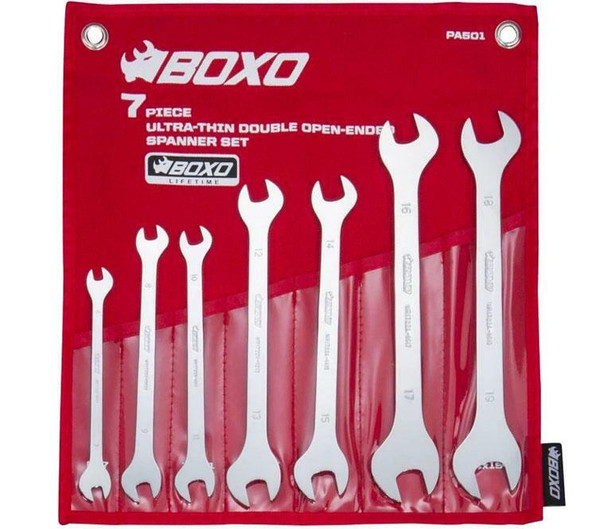 BOXO USA 7-Piece Metric Ultra Thin Double Open-Ended Wrench Set BOXO USA UTVS0037205 UTV Source