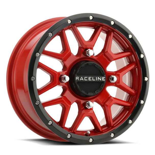 Raceline Wheels A94R Krank UTV Simulated Beadlock Wheel (Red) Raceline Wheels UTVS0037341 UTV Source