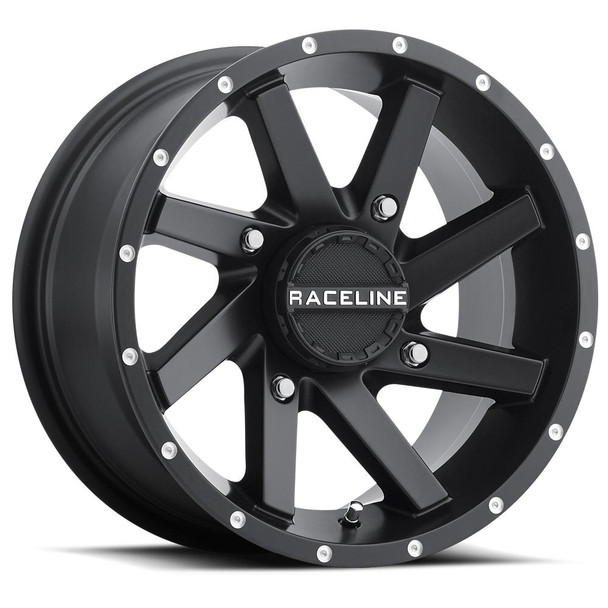 Raceline Wheels A82B Twist UTV Wheel (14X7) (+10) (4X137) (Black) Raceline Wheels UTVS0037531 UTV Source