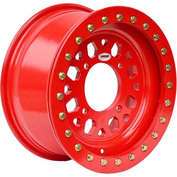 Muscle Race Wheels Gunner Beadlock UTV Wheel (15x7) (13mm) (4X156.2) (Red) Muscle Race Wheels UTVS0045638 UTV Source