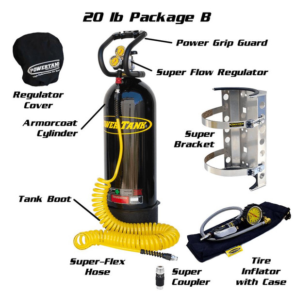 Power Tank CO2 Tank 20 Lb System Package B PT20-5450-BK