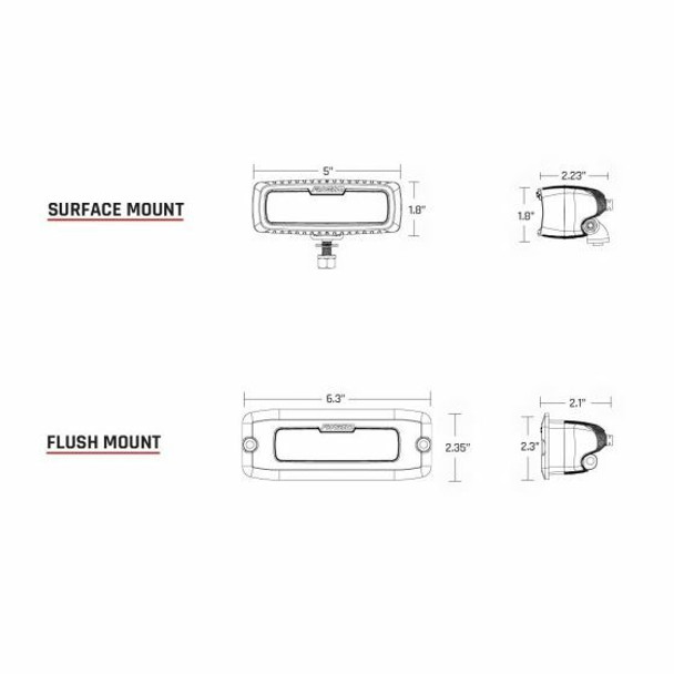 Rigid Industries SR-Q Series Pro Spot Diffused Midnight Flush Mount Pair UTVS0056641