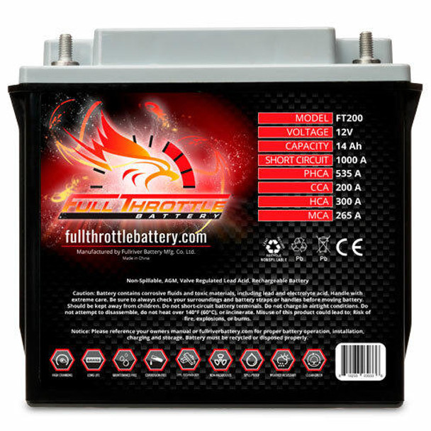 FullRiver Battery FT200 Full Throttle High-Performance AGM Battery UTVS0060311