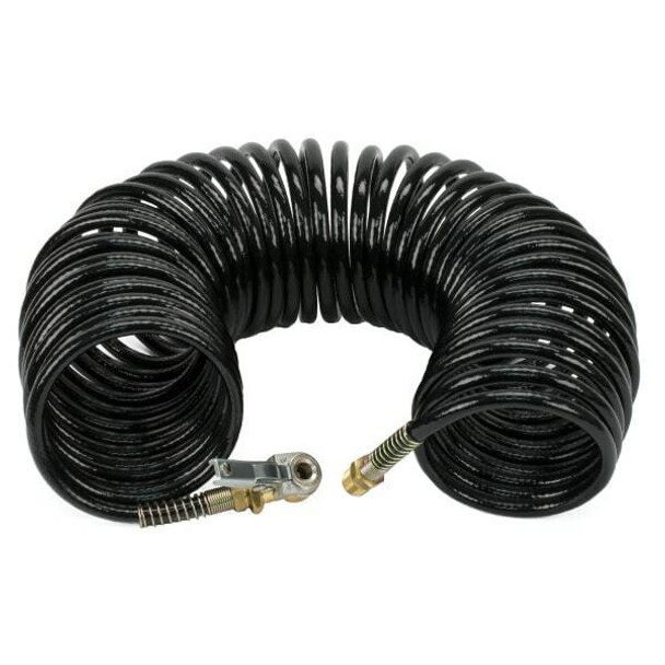 VIAIR 35 Ft. Portable Air Compressor Extension Inside Braided Black Coil Hose with Air Chuck VIAIR UTVS0060781 UTV Source