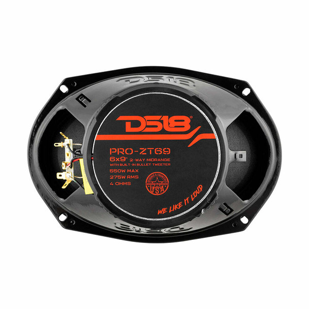 DS18 6x9 Water Resistant Mid-Range Loudspeaker with Built-in Bullet Tweeter and Grill UTVS0064429