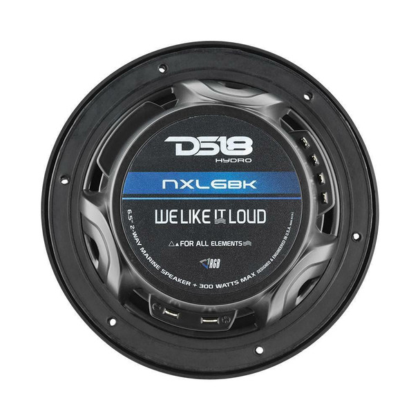 DS18 Audio 6.5 2-Way Marine Speakers with Integrated RGB LED Lights 300 Watts UTVS0064834