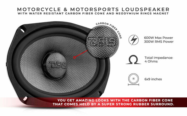 DS18 Audio 6.9 Mid-Bass Loudspeaker With Water Resistant Carbon Fiber Cone And Neodymium Rings Magnet UTVS0064942