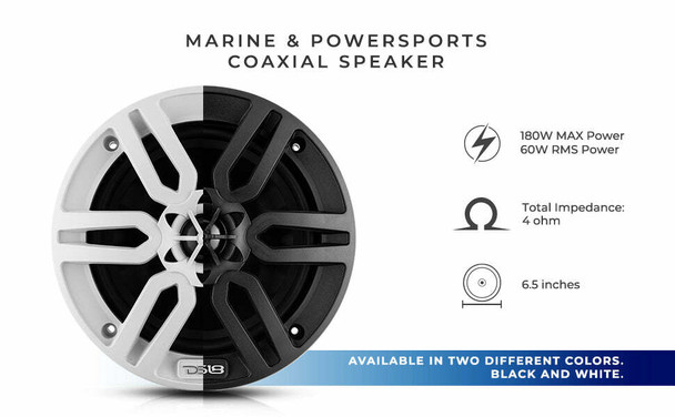 DS18 Audio 6.5 2-Way Marine Audio Speaker 180 Watts UTVS0064944