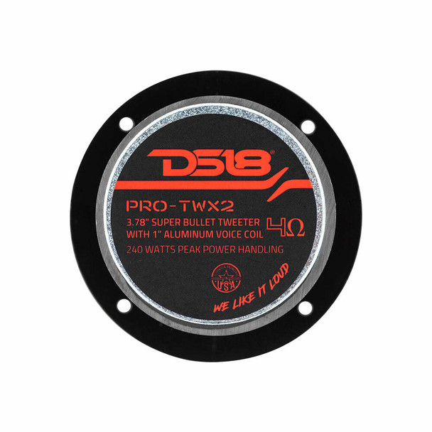 DS18 Audio PRO-TWX2 1 PRO Aluminum Super Bullet Tweeter VC – 240 Watts with Built in Crossover UTVS0065978