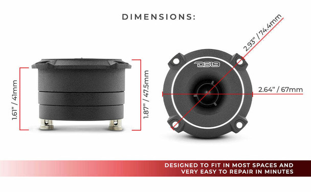 DS18 Audio 3 High Compression Neodymium Slim Super Bullet Tweeter 240 Watts UTVS0066014