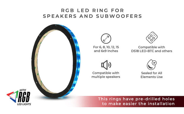 DS18 Audio 15 RGB LED Ring for Speaker and Subwoofers UTVS0066694