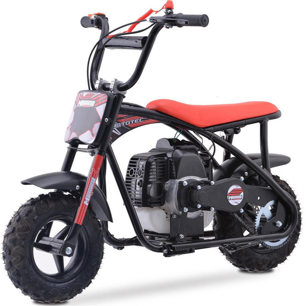 MotoTec USA Bandit 52cc 2-Stroke Kids Gas Mini Bike Red  UTVS0071258