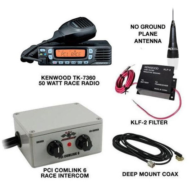 PCI Race Radios Kenwood TK-7360 Comlink 6 Intercom Race Package  UTVS0080149