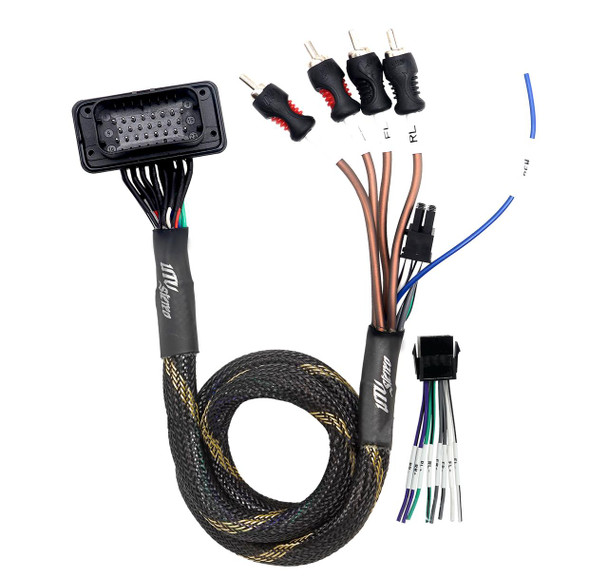 UTV Stereo Polaris RZR Pro R / Turbo R / Pro XP Ride Command Front & Rear RCA Output w/ Speaker Wire & Remote  UTVS0080997