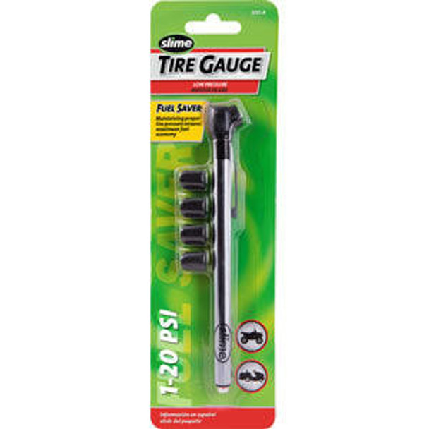 Slime Tire Repair Low Pressure Pencil Tire Gauge w/ Valve Caps (1-20 psi)  UTVS0081741