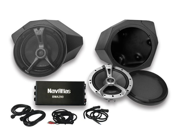 NavAtlas Can-Am Maverick X3 6.5" Lower Kick Pod System with 360Watt Amplifier  UTVS0084693
