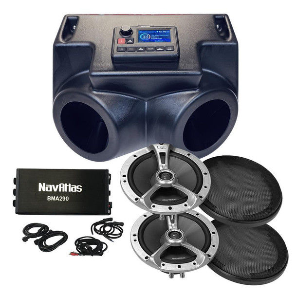 NavAtlas Universal AM/FM Bluetooth 6.5" Roof Mount System Dual Speaker and Amplifier System  UTVS0084699