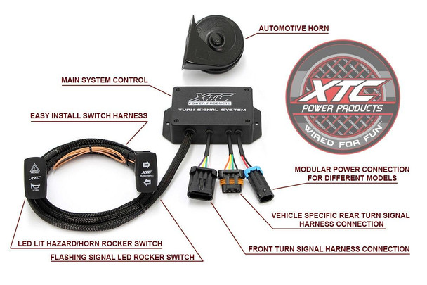 XTC 2018 Yamaha Wolverine Plug & Play TSS Turn Signal System w/ Horn (Uses Factory Brakes) (TSS-YAM-S3)