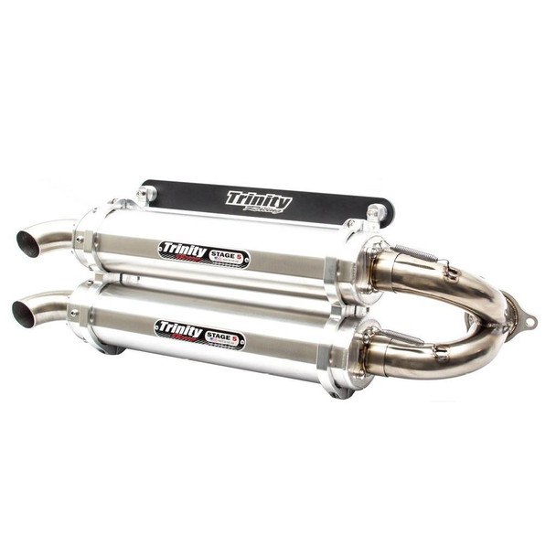 Trinity Racing RZR Pro XP Dual Slip-On Exhaust (Brushed) Trinity Racing UTVS0006724 UTV Source