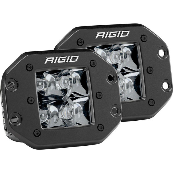 Rigid Industries D-Series Pro Flush Mount LED Pods (Pair) (Spot) (Midnight) Rigid Industries UTVS0001357 UTV Source