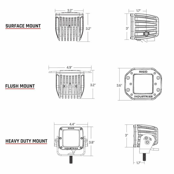 Rigid Industries D2-Series LED Pods Pair Hyperspot 504713