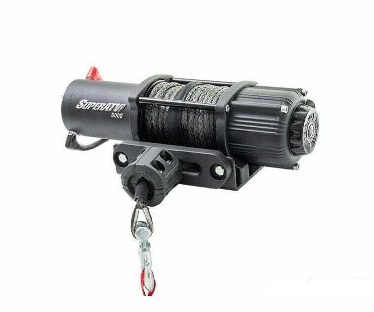 SuperATV UTV Synthetic Rope Winch (4500 lb.) Black Ops Series