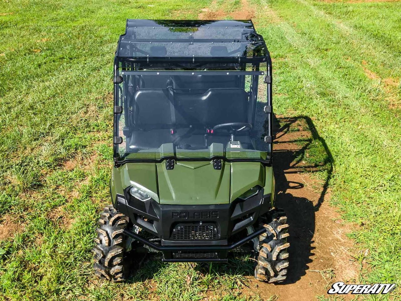 Tinted Rear Windshield For Polaris Ranger Midsize 500/570/EV/ETX/Crew (2015-2023) – Anti-UV, Tool-Free