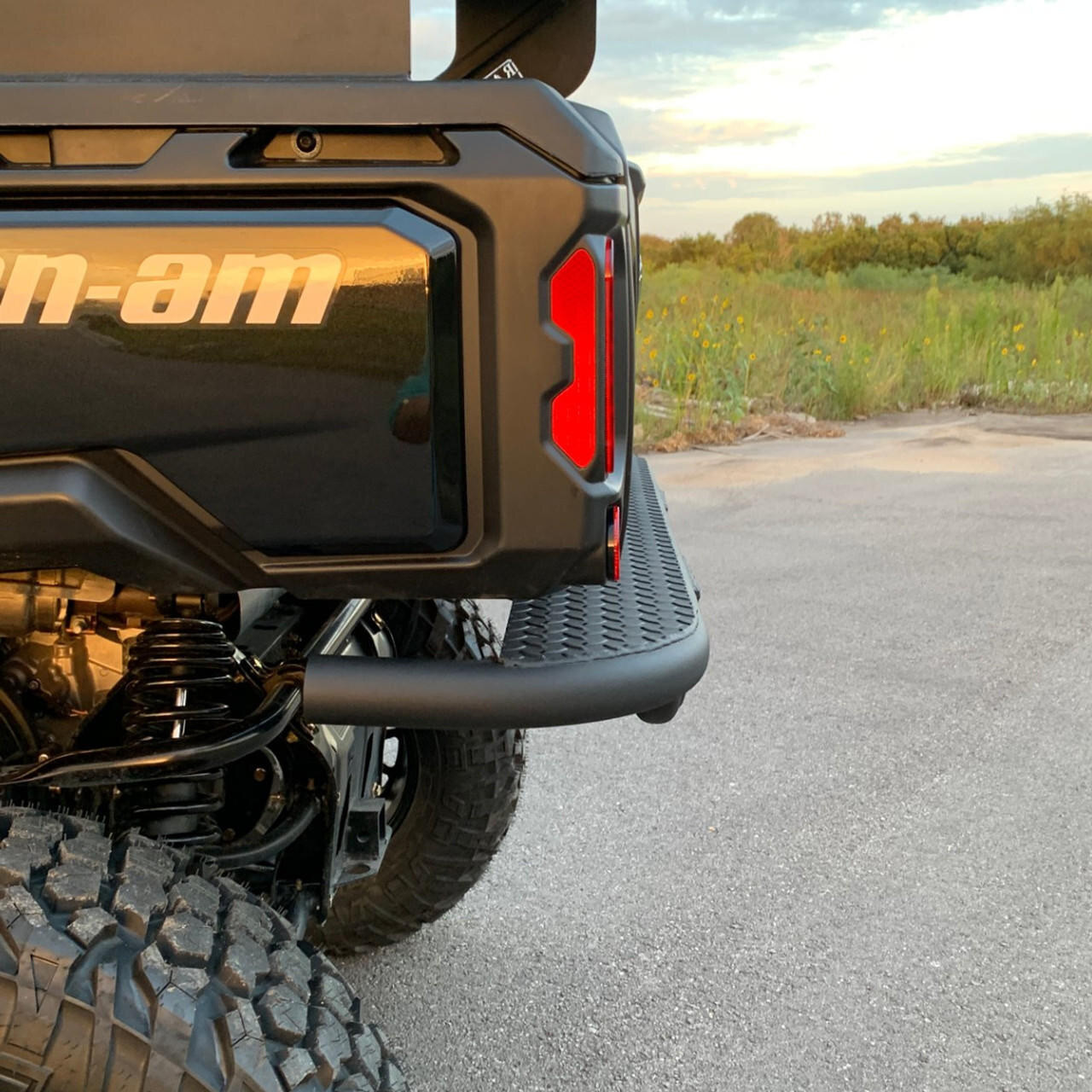Ranch Armor Can-Am Defender Rear Bumper, American steel pipe and tread plate