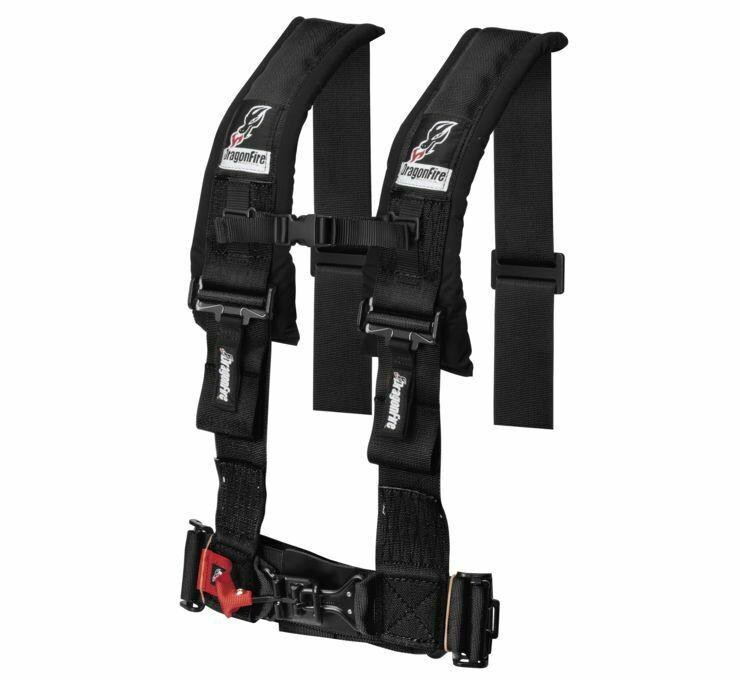 DragonFire Racing H Style 4-Point Harness Black 3 inch Buckle