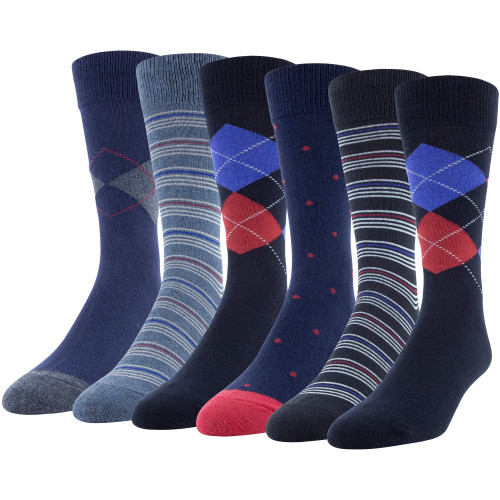 Men's Americana Argyle Dress Crew (Navy/Red Assorted)