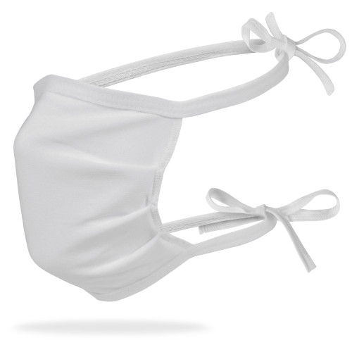 Gildan Reusable 3-Layer Self-Care Face Mask with Head Straps (White)