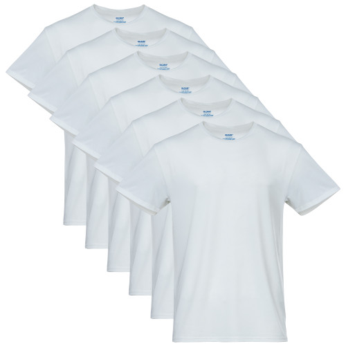 Gildan Performance Men's EZ Breeze Crew Neck T-Shirts - 6-Pack (White)