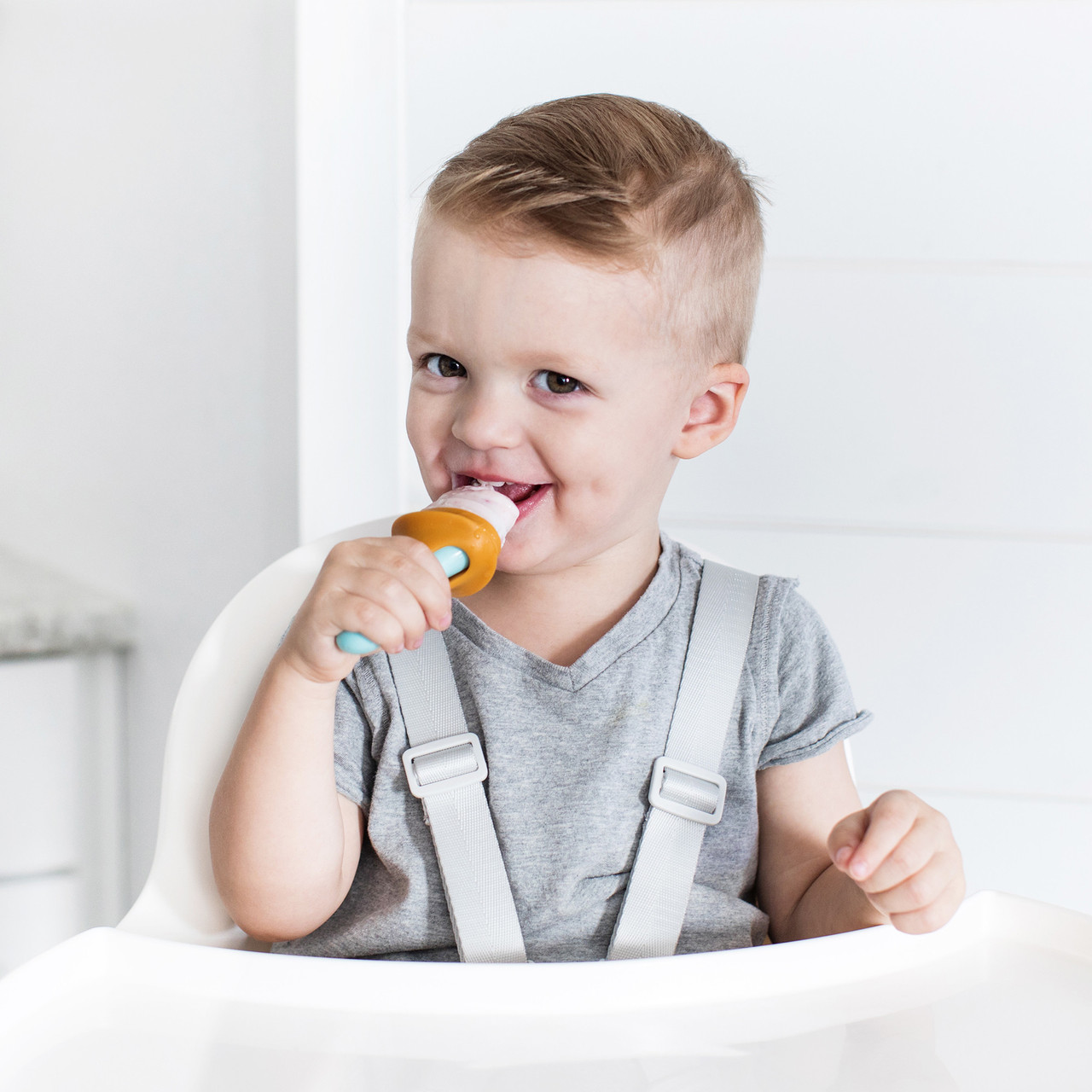 Boon PULP Silicone Feeder Freezer Tray — Includes Silicone Tray and Lid  with 2 PULP Silicone Baby Food Feeders — Baby Food Storage