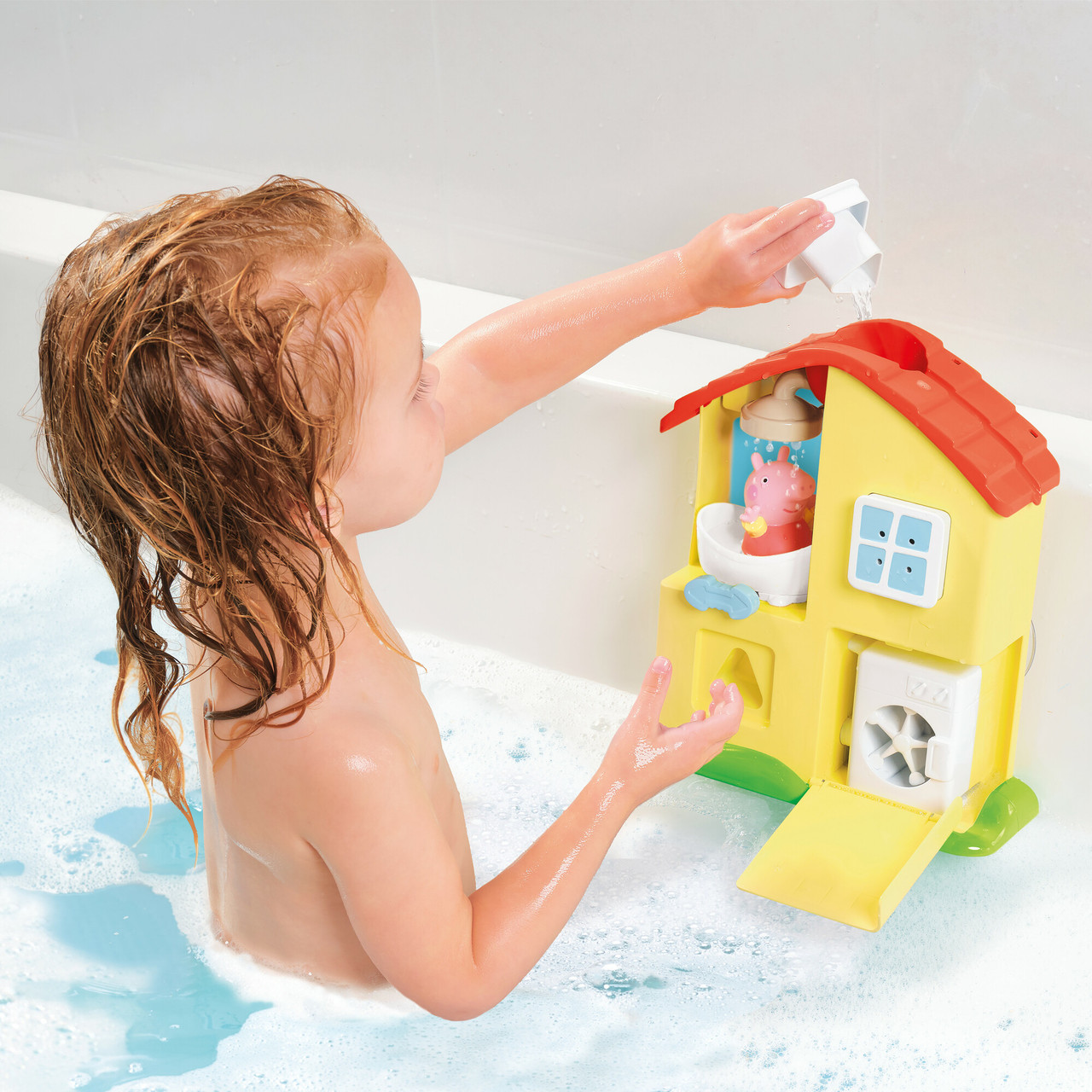 Tomy Toomies Peppa Pig Peppa's House - Juego de juguetes de baño - Centro  de actividades de juego acuático para bebés y niños pequeños de 18 meses en