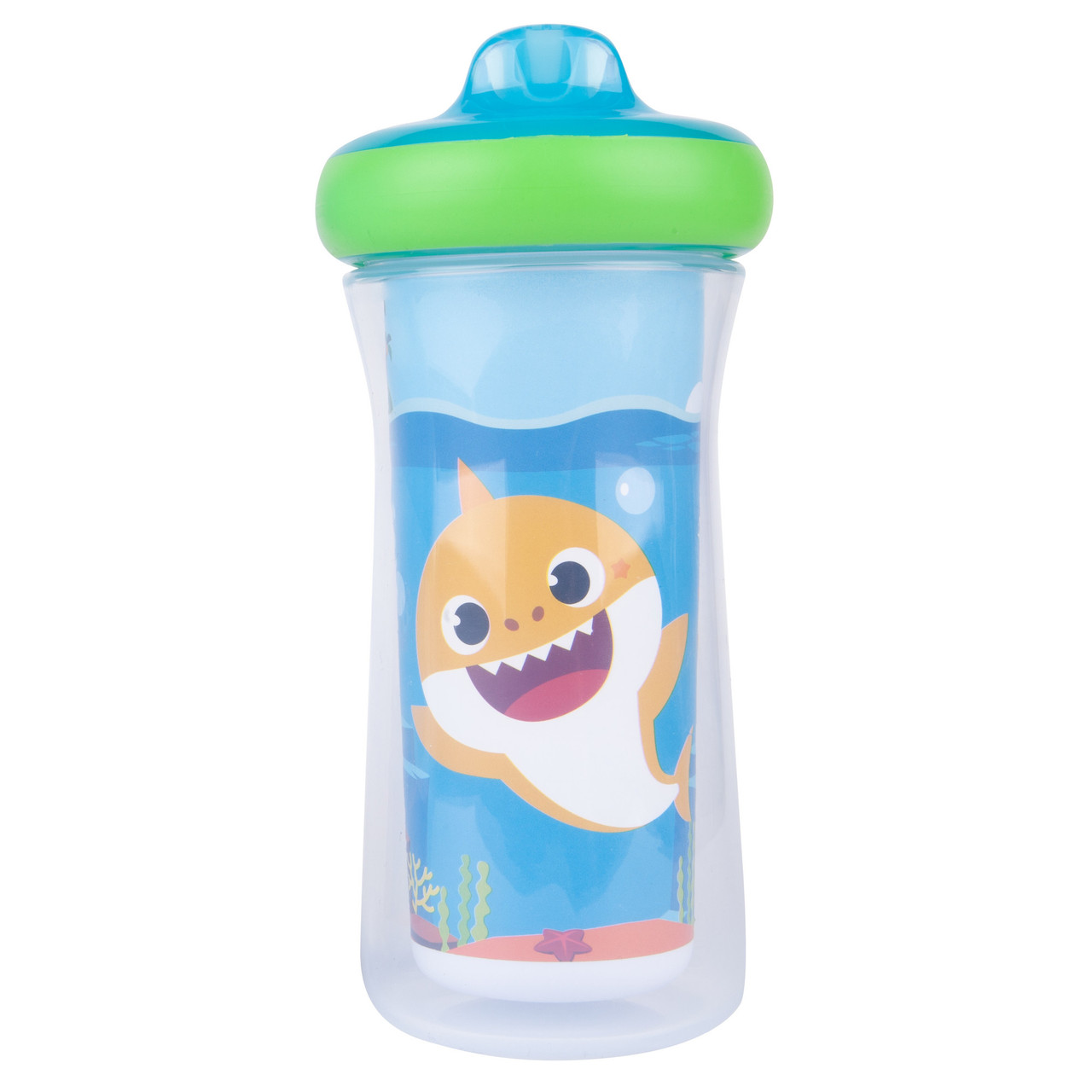 The First Years Baby Shark 9oz Hard Spout Portable Sippy Bin Cup