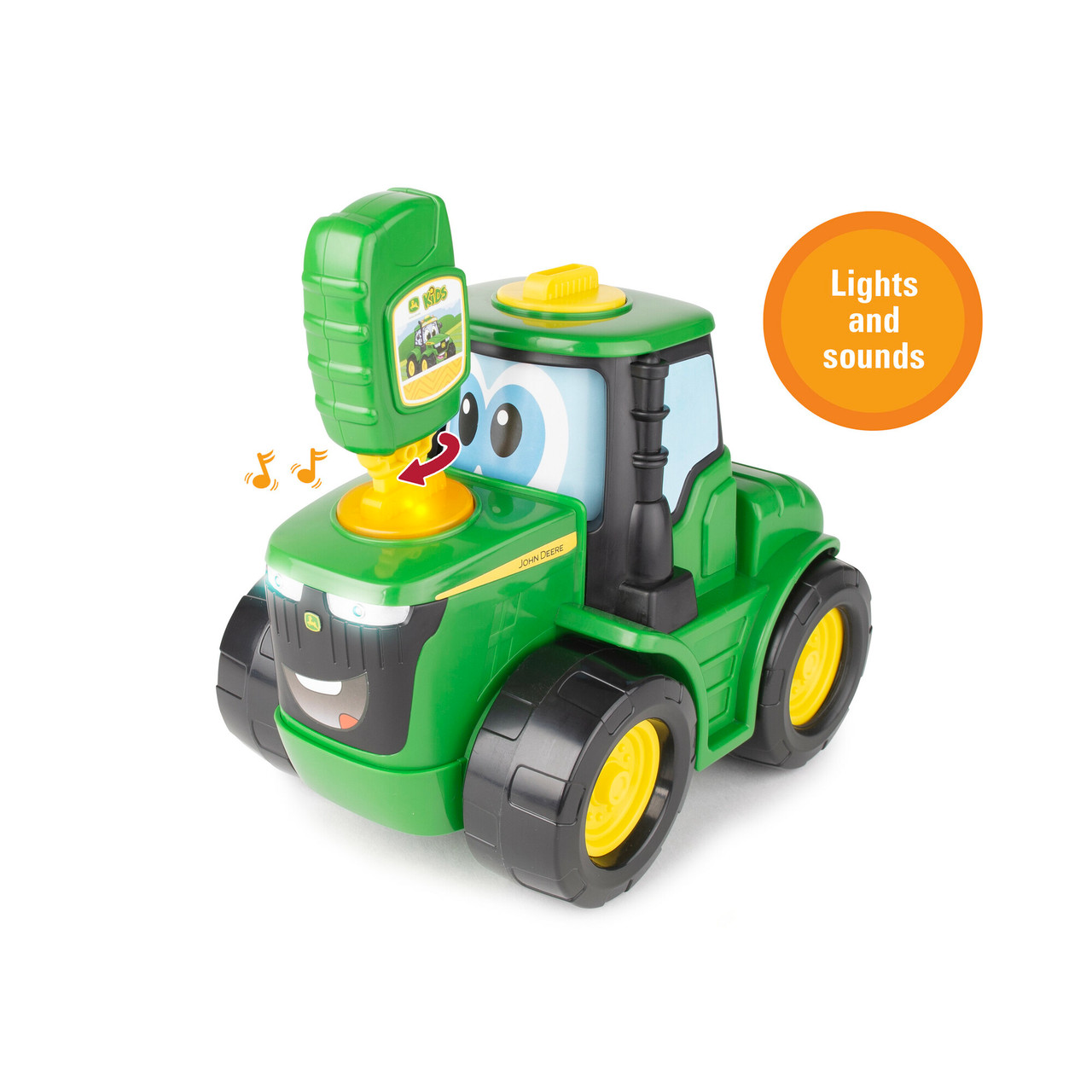 Tracteur interactif Johnny Key & Go - John Deere - Sons et lumières uniques  - Pour enfant dès 18 mois blanc 