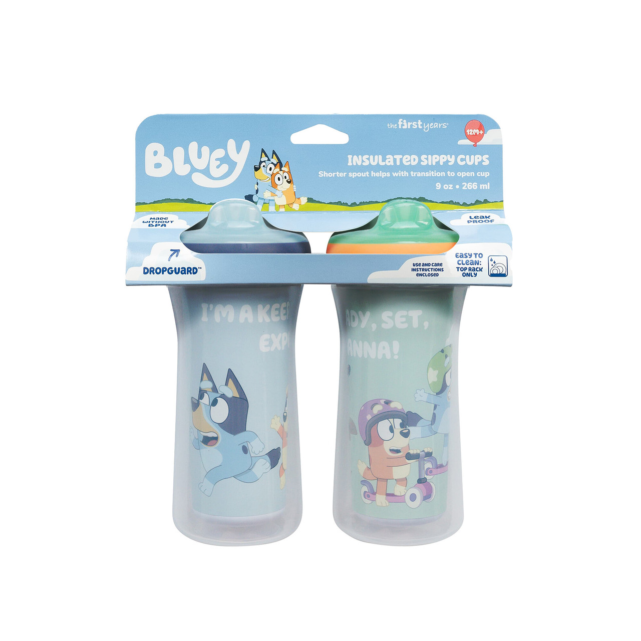 b.box × Bluey シッピーカップ 2個セット Bluey Insulated Sippy Cup, 9 Oz – 2 Pack [Y11855CA2] - The First Years