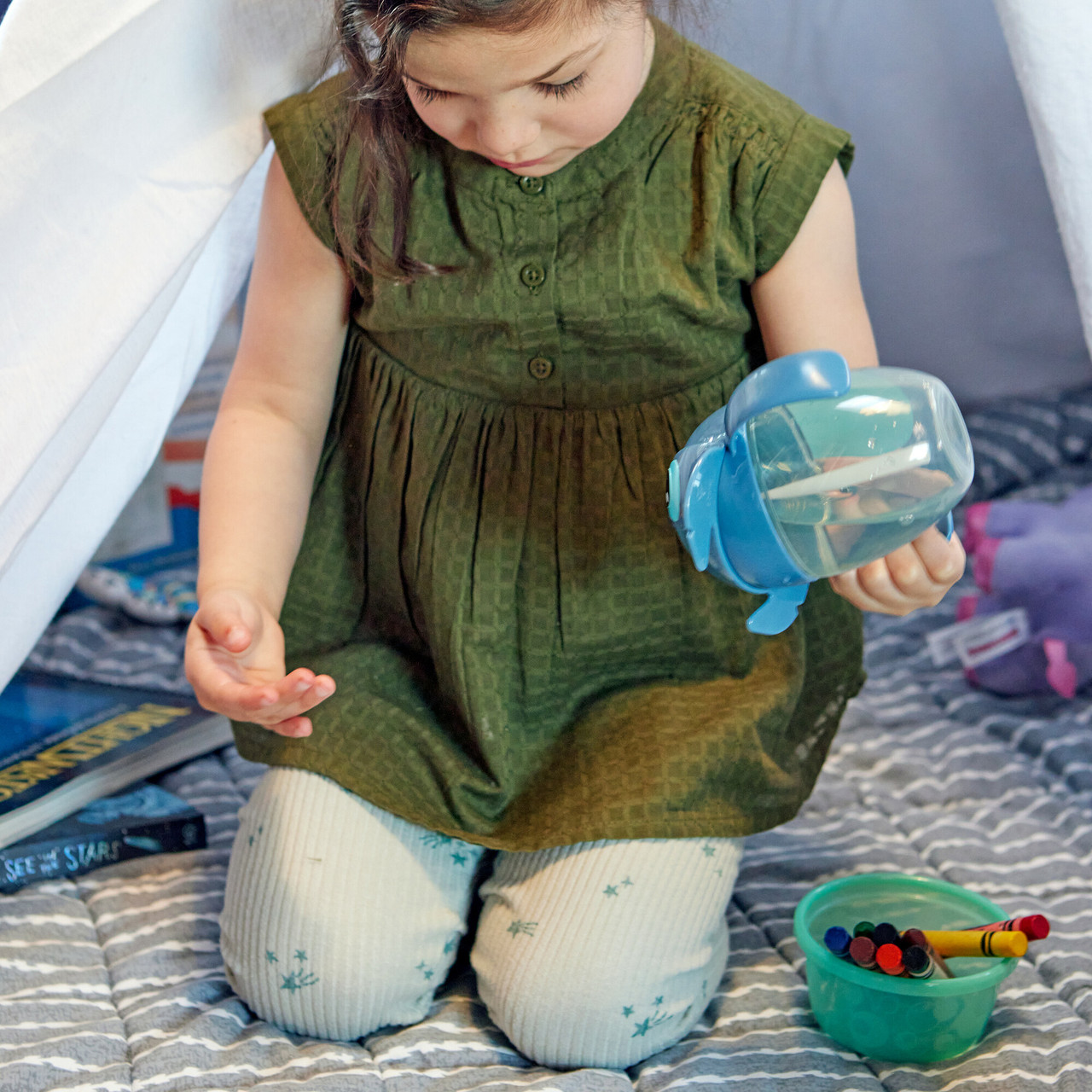 Stitch Flip Top Straw Trainer Cup, 7 Oz [Y11759CA1] - The First Years