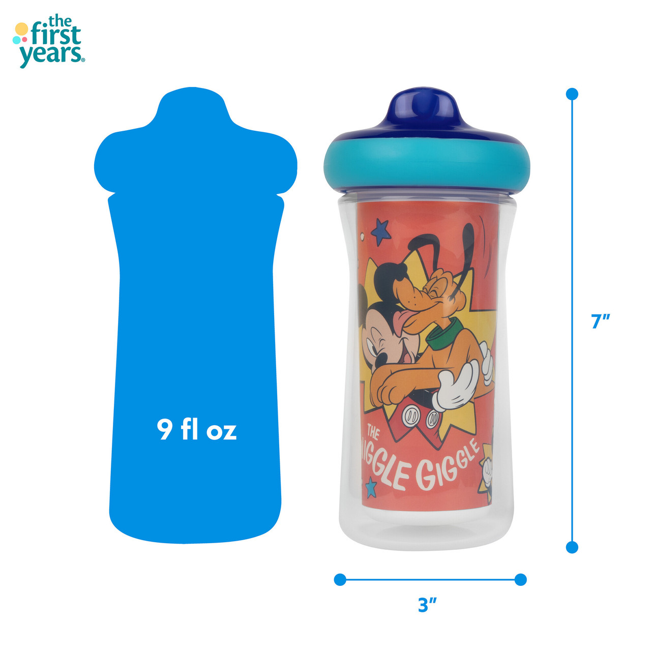Disney Mickey Mouse Insulated Sippy Cup, 9 Oz — 2 Pack [Y11667CA2