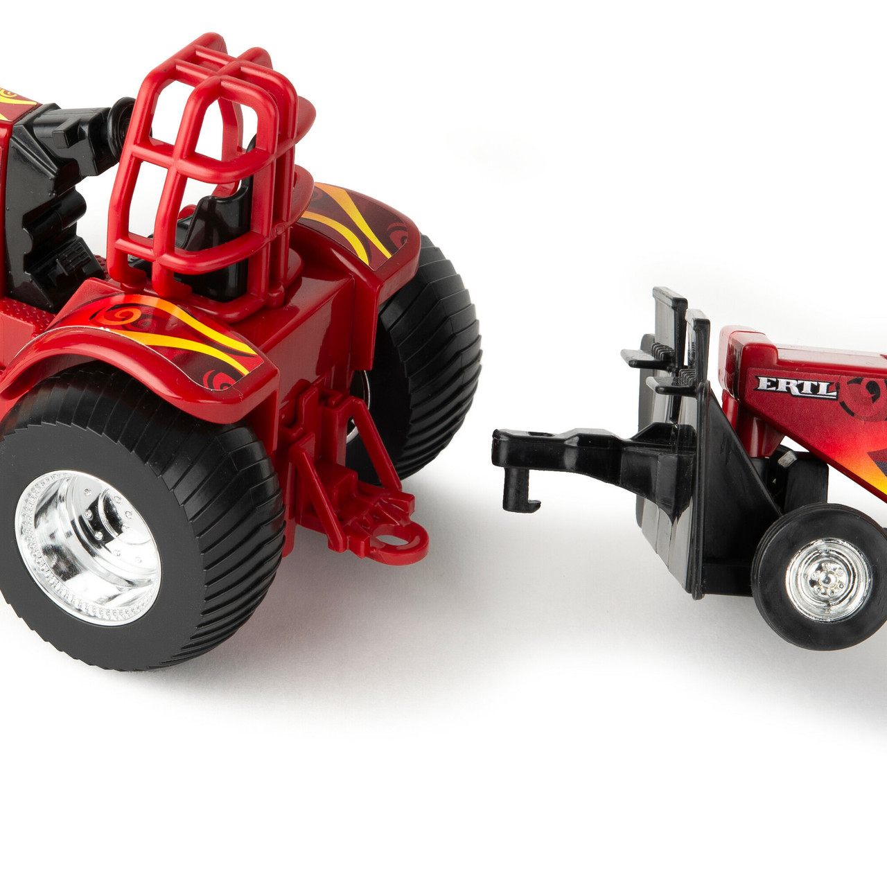 Case IH 1:32 Scale Pull Back Puller Tractor and Sled Toy Set