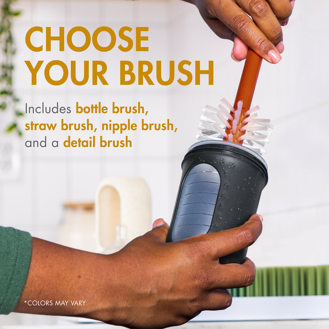 MOD Bottle Cleaning Replacement brush set - terracotta