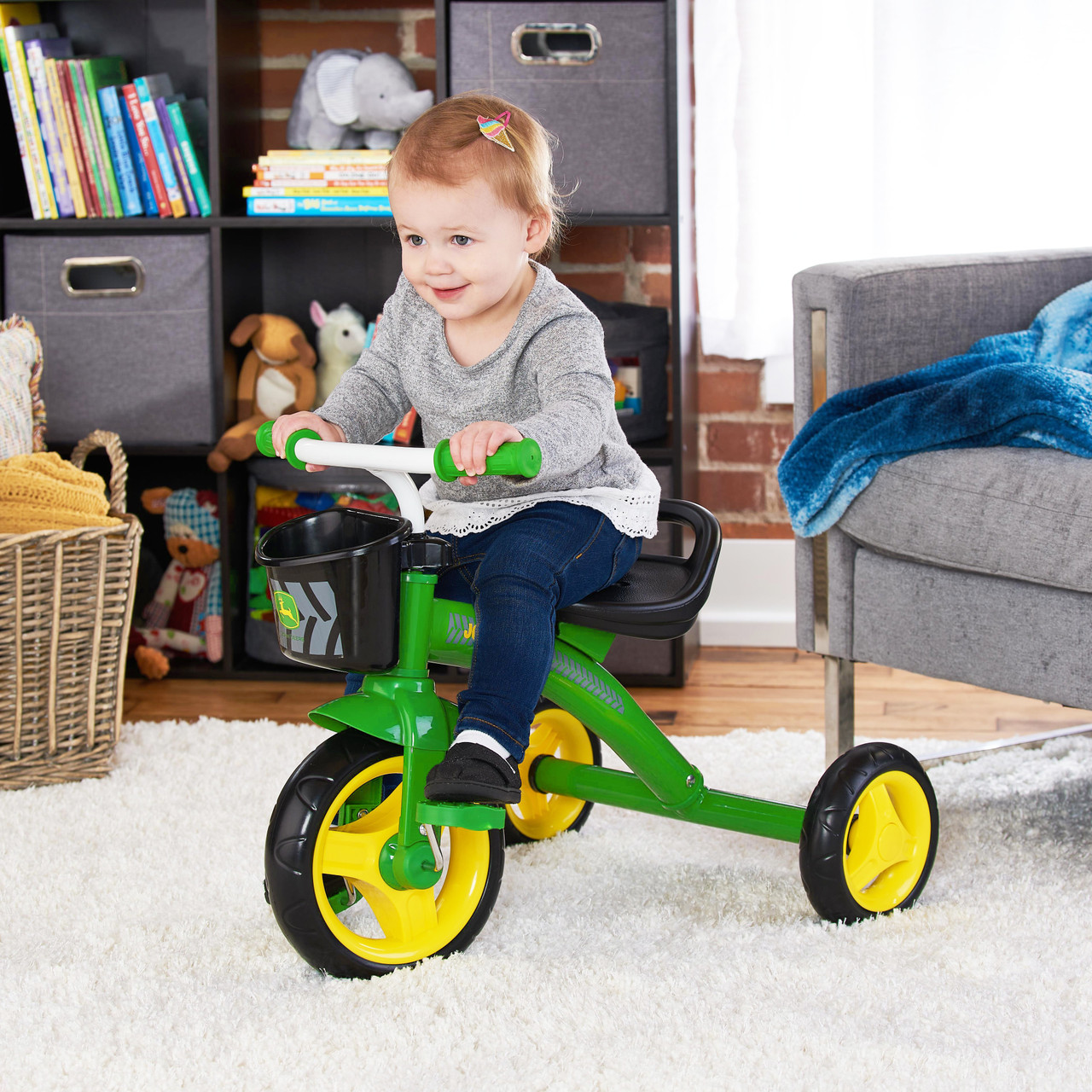 John Deere Steel Tricycle with Basket