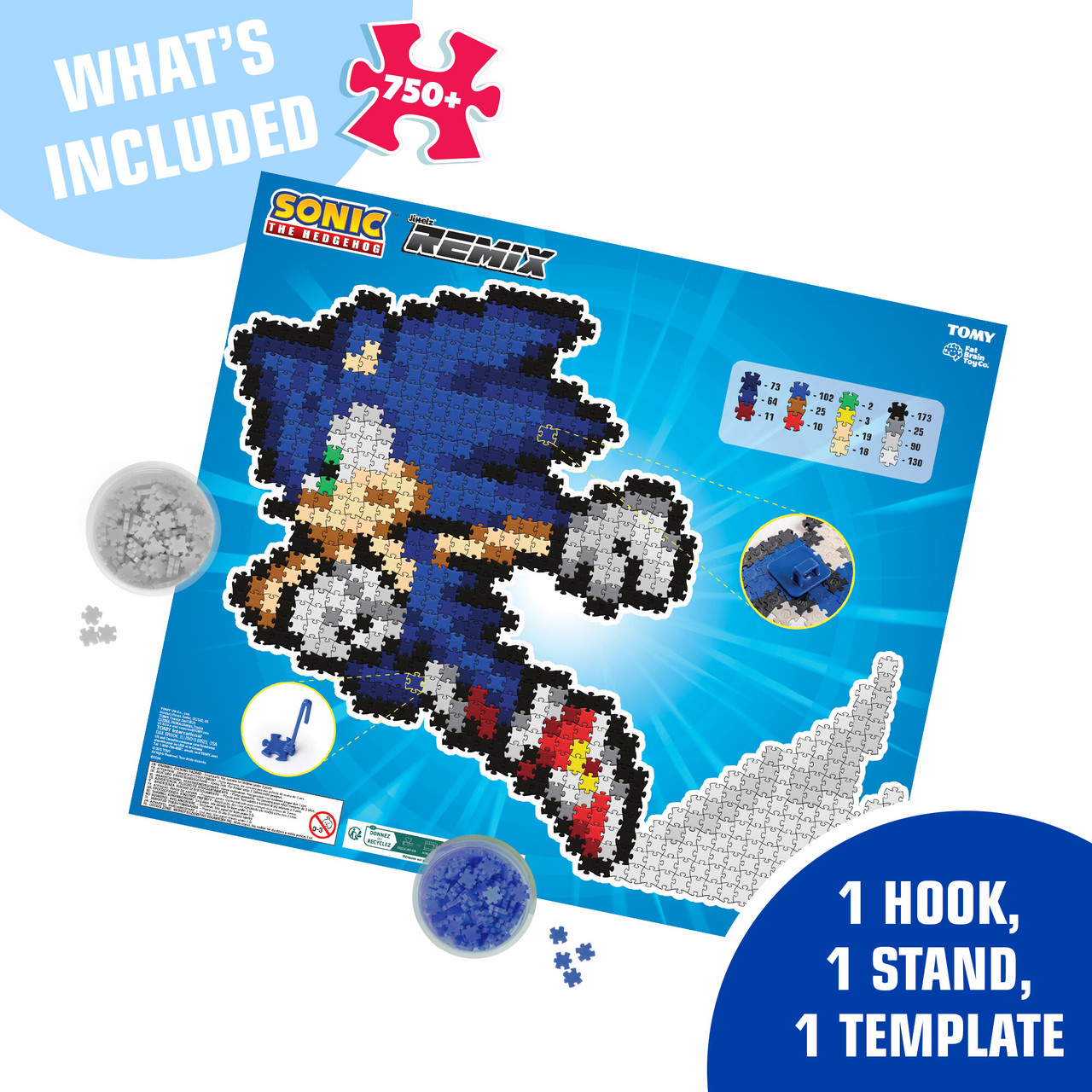Jixelz® Remix – DIY Sonic the Hedgehog Collectible – Running Sonic