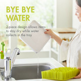 Boon GRASS® Countertop Drying Rack with Antimicrobial Tray - Spring Green -- Sku:B373A7, Color:Green