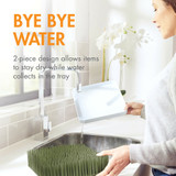 Boon LAWN® Countertop Drying Rack with Antimicrobial Tray - Spring Green -- Sku:B11559A, Color:Sage