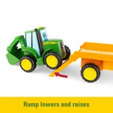 John Deere Lights & Sounds Farmin' Friends Toy Hauling Set with Truck and Backhoe Tractor 47207