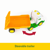 John Deere Lights & Sounds Farmin' Friends Toy Hauling Set with Truck and Backhoe Tractor 47207
