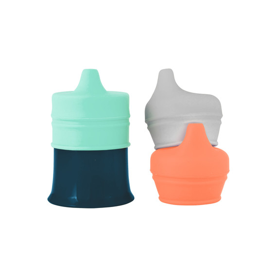Boon SNUG SPOUT Universal Silicone Sippy Lids & Cup - Mint Multi (4pcs) -- Sku:B11404A Boon SNUG SPOUT Universal Silicone Sippy Lids & Cup - Mint Multi (4pcs) -- Sku:B11404A