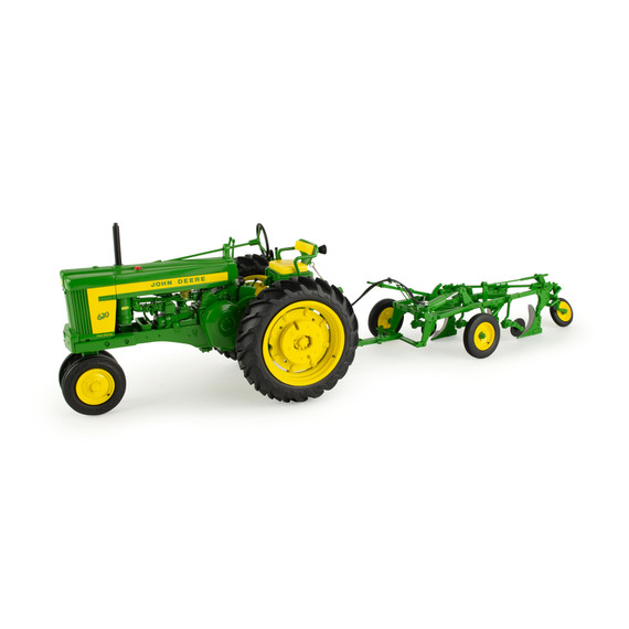 John Deere 1:16 Scale 620 Tractor with 555 Plow – Die-Cast Metal Replica – ERTL Precision Heritage 45691